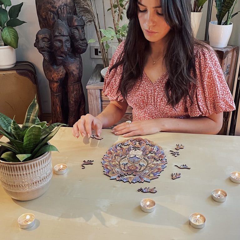 Puzzle Leu din Lemn
