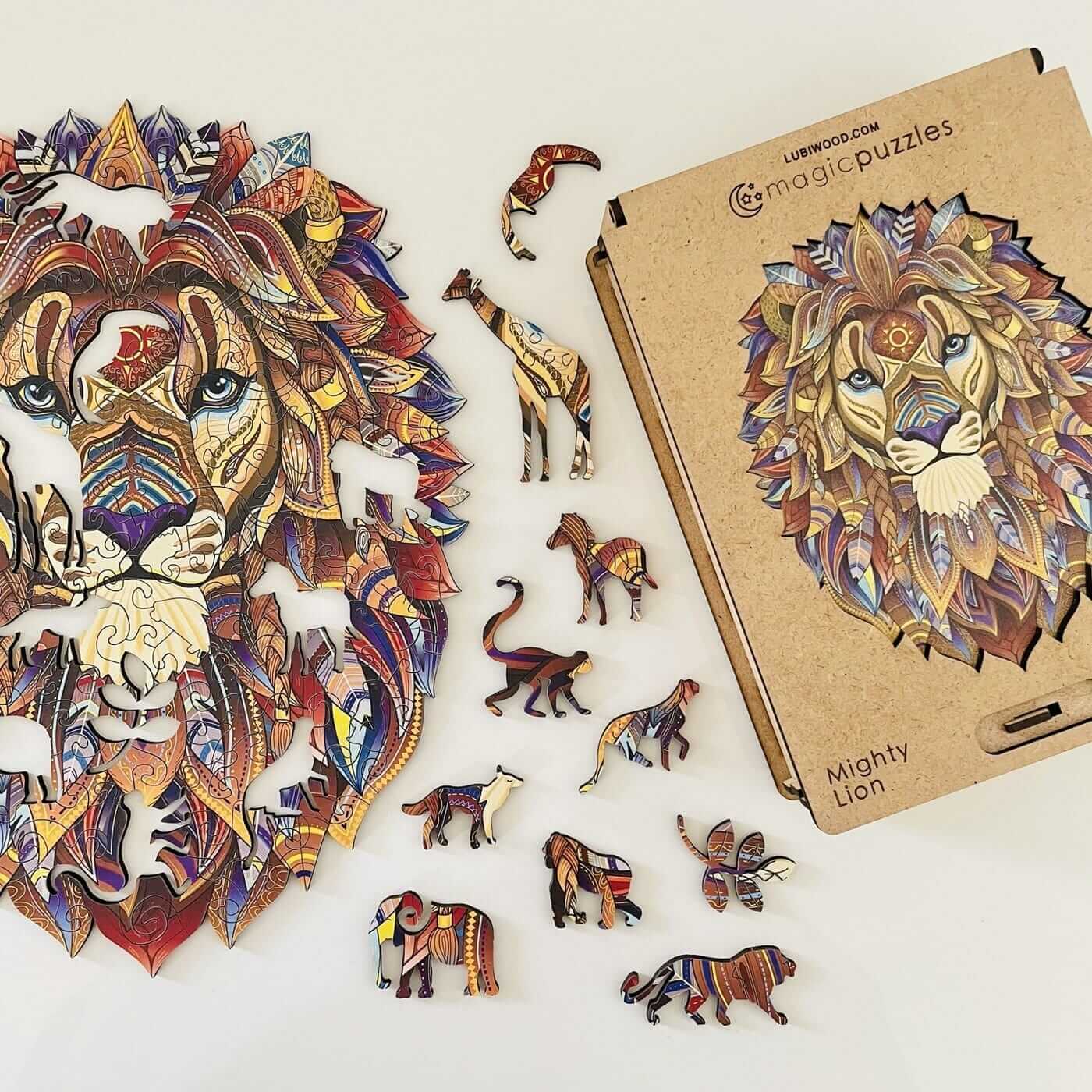 Puzzles d'animaux en bois uniques pour adultes et enfants, puzzle