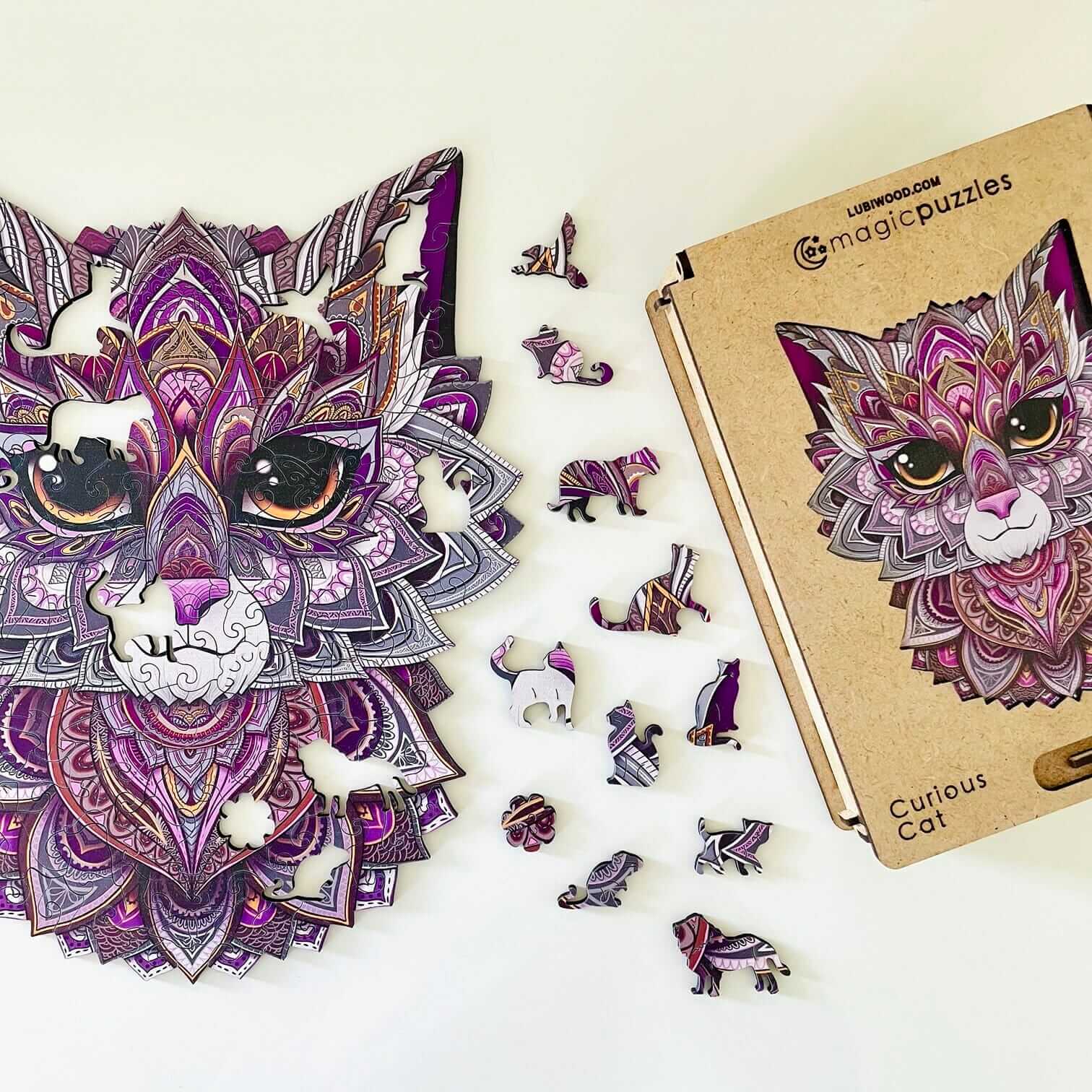 Misterioso Puzzle in legno splendido gatto giocattolo divertente