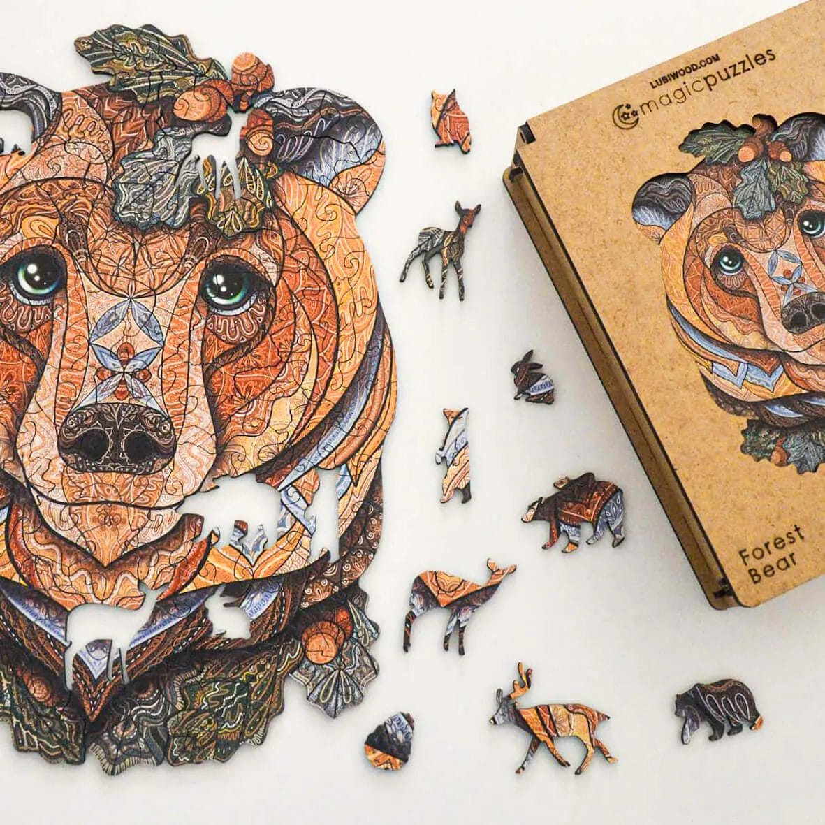 Ours en bois famille Puzzle cadeaux Art en bois Puzzle ours en